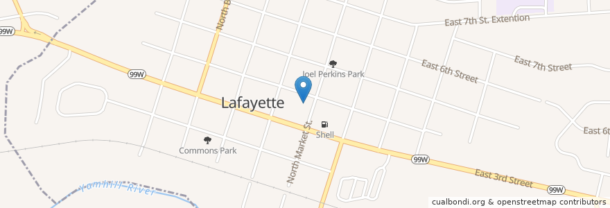 Mapa de ubicacion de Lafayettte Fire Dept en États-Unis D'Amérique, Oregon, Yamhill County, Lafayette.