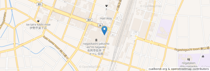 Mapa de ubicacion de 白木屋 en 日本, 新潟県, 長岡市.