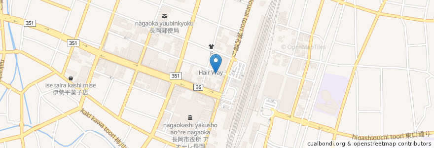 Mapa de ubicacion de たこの壺 en Japan, Präfektur Niigata, 長岡市.