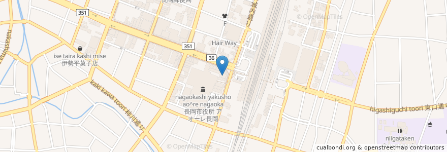 Mapa de ubicacion de あかしば矯正歯科クリニック en Japonya, 新潟県, 長岡市.