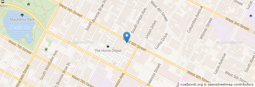 Mapa de ubicacion de Atitlan Express en Соединённые Штаты Америки, Калифорния, Los Angeles County, Лос-Анджелес.