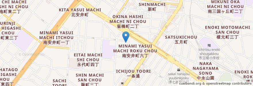 Mapa de ubicacion de 喫茶アルバ en اليابان, أوساكا, ساكاي, 堺区.