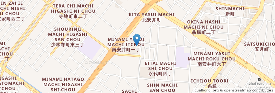 Mapa de ubicacion de カフェ・ド・クリエ 清恵会病院 en Jepun, 大阪府, 堺市, 堺区.
