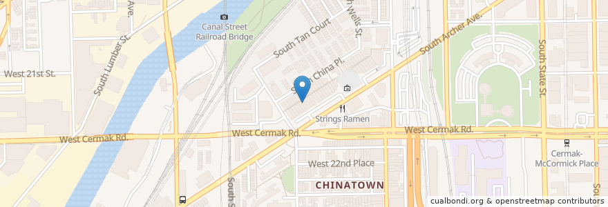 Mapa de ubicacion de Chi Cafe en Stati Uniti D'America, Illinois, Chicago.