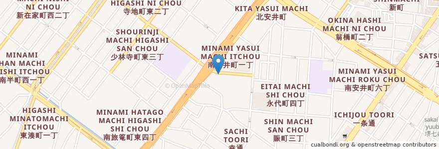 Mapa de ubicacion de ホーム薬局 堺店 en Japan, Präfektur Osaka, 堺市, 堺区.
