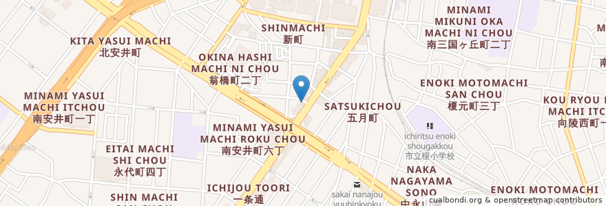 Mapa de ubicacion de 居酒屋 月詠 en Japan, 大阪府, 堺市, 堺区.