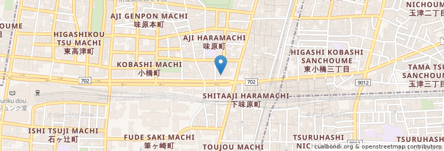 Mapa de ubicacion de 丸昌薬局 en Japan, 大阪府, Osaka, 天王寺区.
