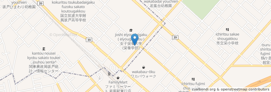 Mapa de ubicacion de バーミヤン en 日本, 埼玉県, 鶴ヶ島市, 坂戸市.