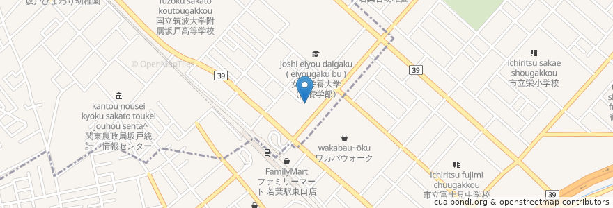 Mapa de ubicacion de アスクわかば保育園 en 日本, 埼玉県, 鶴ヶ島市, 坂戸市.