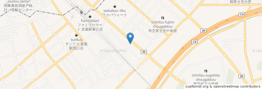 Mapa de ubicacion de Denny's en Japan, Saitama Prefecture, Tsurugashima.
