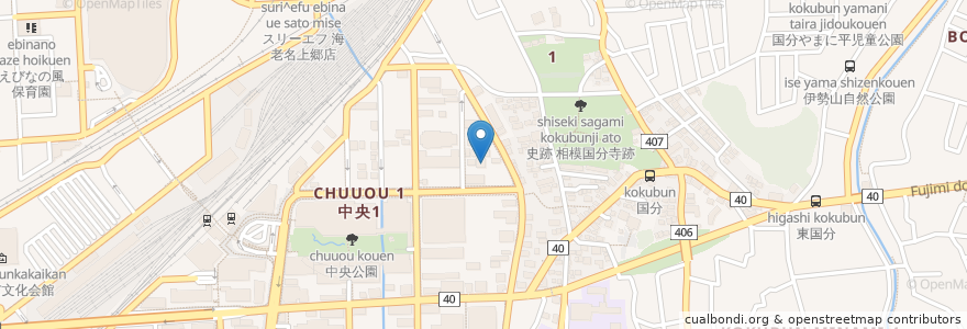 Mapa de ubicacion de ベル歯科医院 en 日本, 神奈川県, 海老名市.