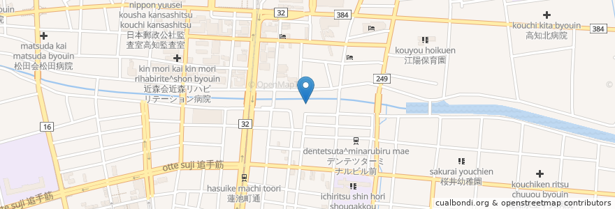 Mapa de ubicacion de 合同社殿 en 日本, 高知县, 高知市.