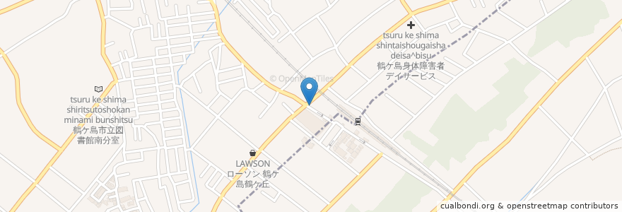 Mapa de ubicacion de だるまや en Jepun, 埼玉県, 鶴ヶ島市, 川越市.