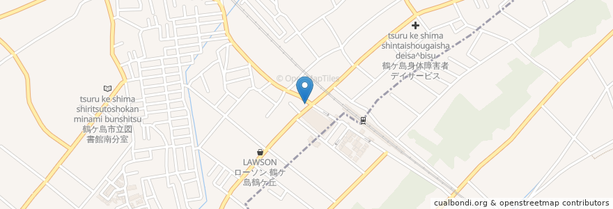Mapa de ubicacion de よしの家 en 日本, 埼玉県, 鶴ヶ島市, 川越市.