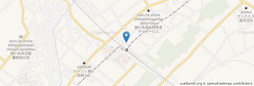 Mapa de ubicacion de みずほ銀行出張所 en 일본, 사이타마현, 鶴ヶ島市, 川越市.