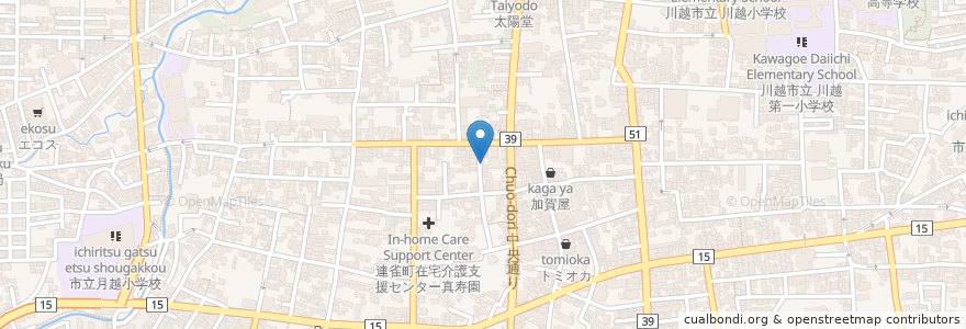 Mapa de ubicacion de 川越堂タルト en 日本, 埼玉県, 川越市.