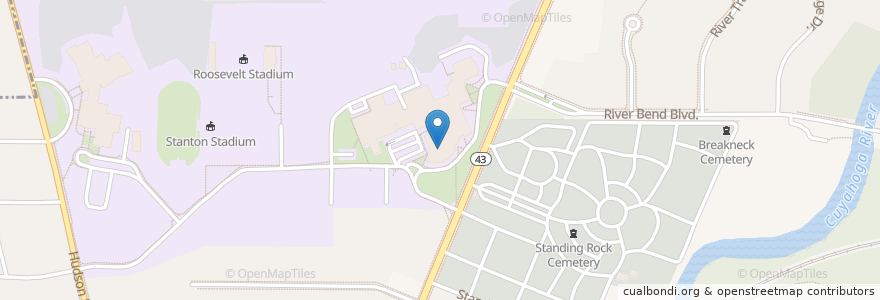 Mapa de ubicacion de Richard Roberts Auditorium en 미국, 오하이오 주, Portage County, Kent.