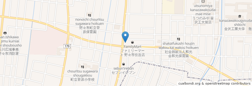 Mapa de ubicacion de 焼肉びーとん en 日本, 石川県, 野々市市.