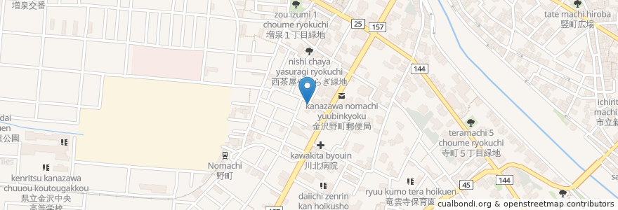 Mapa de ubicacion de 千成亭 en اليابان, إيشيكاوا, 金沢市.