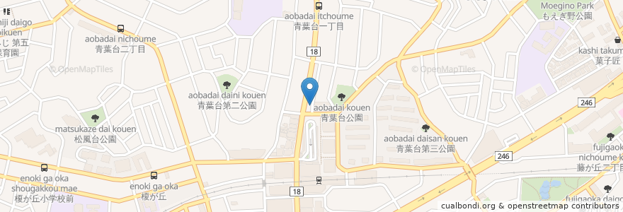 Mapa de ubicacion de 魚へん en 日本, 神奈川県, 横浜市, 青葉区.