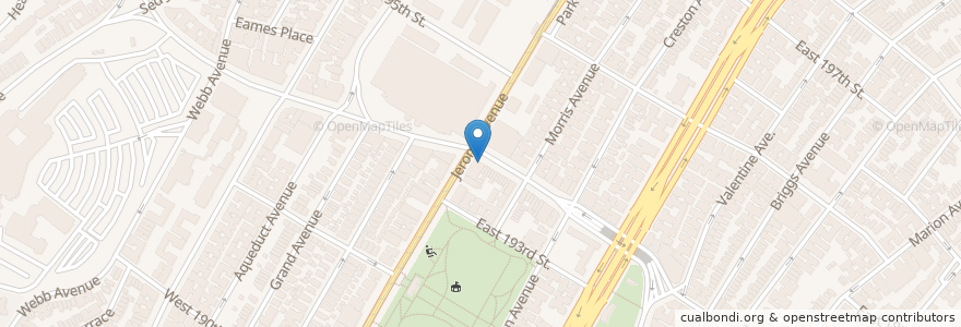 Mapa de ubicacion de Dunkin' Donuts en アメリカ合衆国, ニューヨーク州, New York, Bronx County, The Bronx.