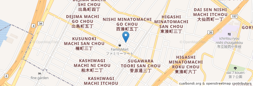 Mapa de ubicacion de けさらん en Jepun, 大阪府, 堺市, 堺区.