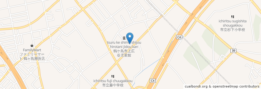 Mapa de ubicacion de 佐藤眼科 en Japão, 埼玉県, 鶴ヶ島市.