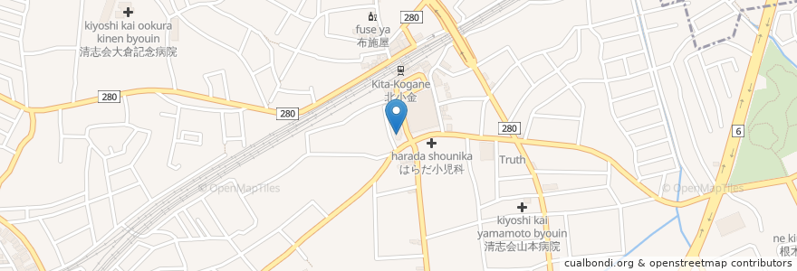 Mapa de ubicacion de 松戸市役所 小金支所 en Japão, 千葉県, 松戸市.