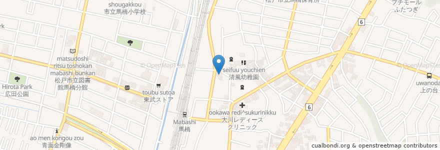 Mapa de ubicacion de 馬橋集会所 en 日本, 千葉県, 松戸市.