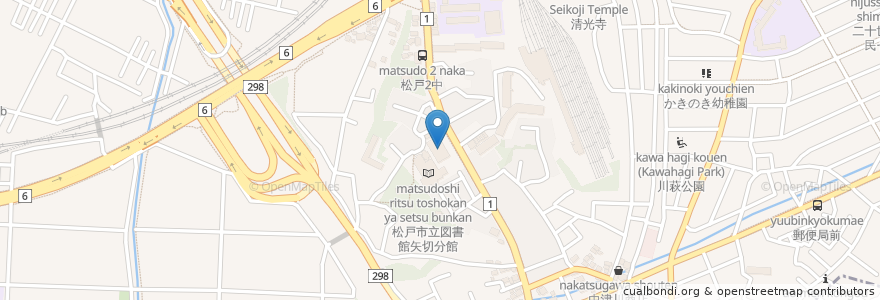 Mapa de ubicacion de まつど市民活動サポートセンター en 日本, 千葉県, 松戸市.