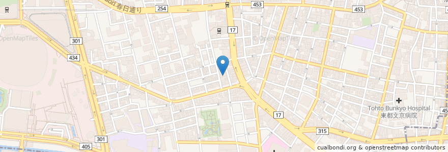 Mapa de ubicacion de 本郷診療内科 en Japonya, 東京都, 文京区.