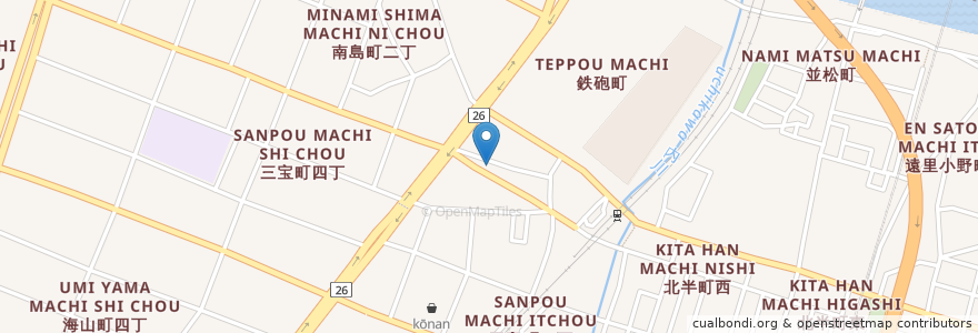 Mapa de ubicacion de とんかつ en Giappone, Prefettura Di Osaka, 堺市, 堺区.
