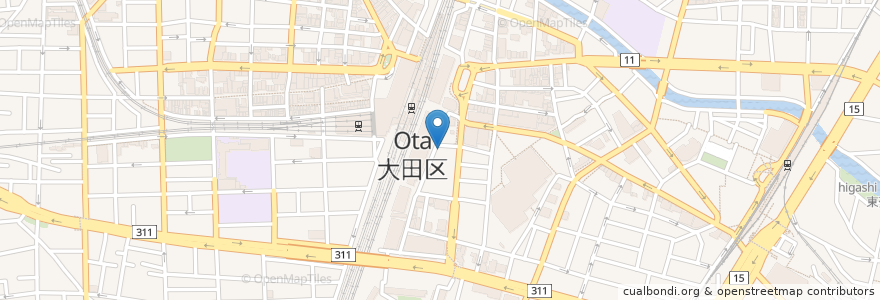 Mapa de ubicacion de 香港厨房 en 日本, 東京都, 大田区.