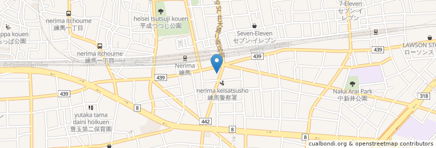 Mapa de ubicacion de 珈琲館 en 일본, 도쿄도, 練馬区.