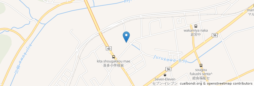 Mapa de ubicacion de 神明神社 en Japão, 愛媛県, 大洲市.