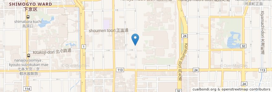 Mapa de ubicacion de Shiba Raku Cafe en Japan, 京都府, Kioto, 下京区.