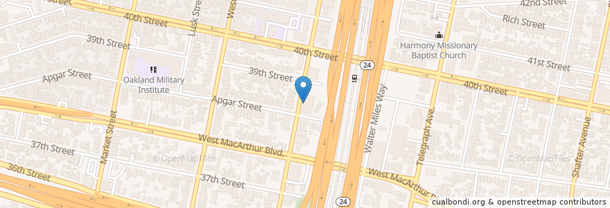 Mapa de ubicacion de MLK Cafe en 美利坚合众国/美利堅合眾國, 加利福尼亚州/加利福尼亞州, 阿拉梅达县/阿拉米達縣/阿拉米達郡, 奥克兰/奧克蘭/屋崙.