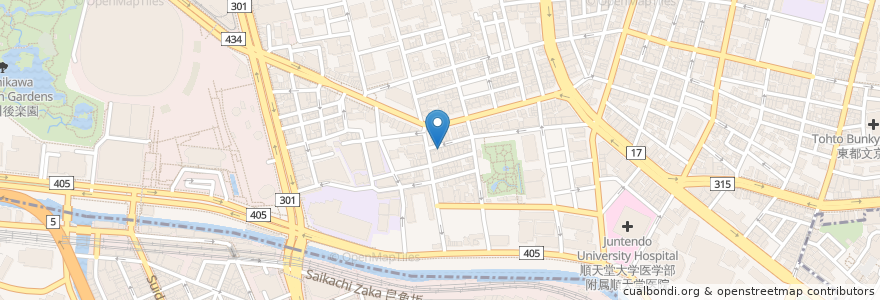 Mapa de ubicacion de 日本中医学院 調理実習室 en Japonya, 東京都, 文京区.