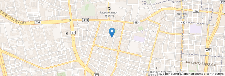 Mapa de ubicacion de 本郷三丁目眼科 en Japonya, 東京都, 文京区.