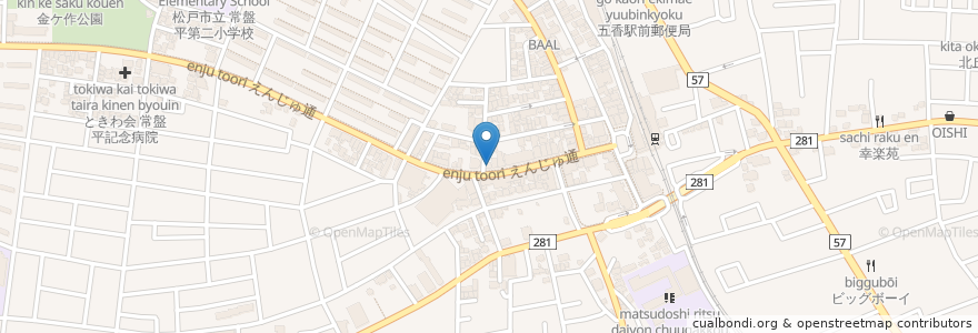 Mapa de ubicacion de スパイス パレス en Japan, Chiba Prefecture, Matsudo.