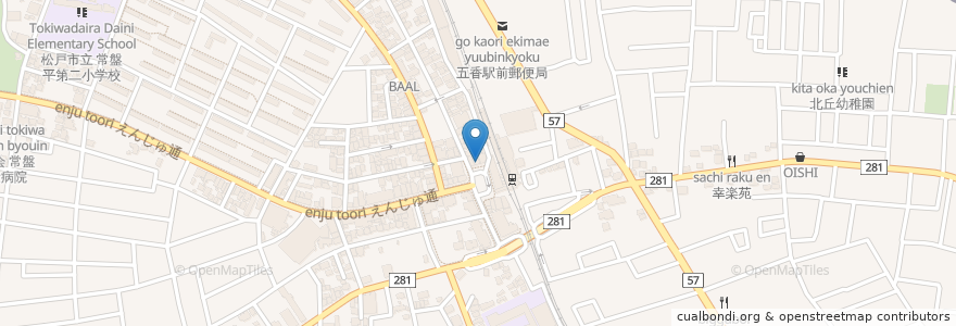 Mapa de ubicacion de 目利きの銀次 en 日本, 千葉県, 松戸市.
