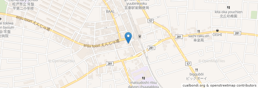 Mapa de ubicacion de ロシナンテ en 일본, 지바현, 松戸市.