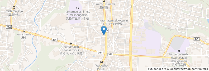Mapa de ubicacion de 台湾料理　久楽 en 日本, 静冈县, 浜松市, 中区.
