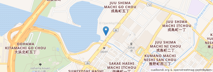 Mapa de ubicacion de Route26 en Japonya, 大阪府, 堺市, 堺区.