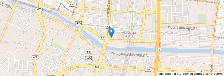 Mapa de ubicacion de きづなすし 秋葉原店 en ژاپن, 東京都, 千代田区.