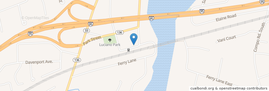 Mapa de ubicacion de Tarantino Restaurant & Bar en United States, Connecticut, Fairfield County.