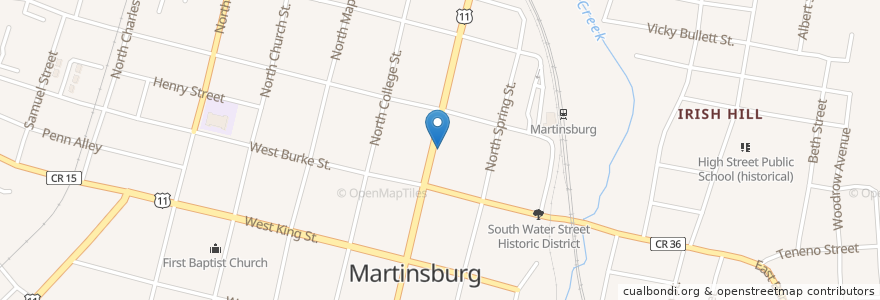 Mapa de ubicacion de Brix 27 Restaurant and Wine Bar en 미국, 웨스트버지니아, Berkeley County, Martinsburg.