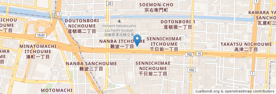 Mapa de ubicacion de Torisen en Japan, Osaka Prefecture, Osaka, Chuo.