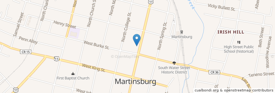 Mapa de ubicacion de Berkeley Art Works en Amerika Syarikat, Virginia Barat, Berkeley County, Martinsburg.