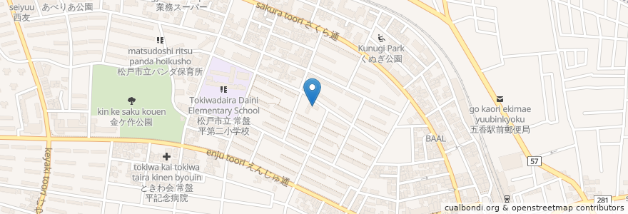 Mapa de ubicacion de 常盤平東集会所 en Japão, 千葉県, 松戸市.